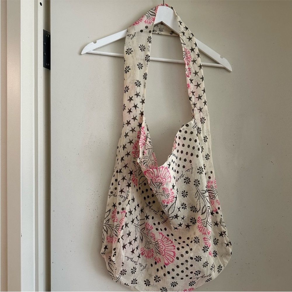 Free People (Set of 2) Shoulder Bag Floral Polka-Dot Stars Gauzy Sheer Boho - Picture 8 of 13